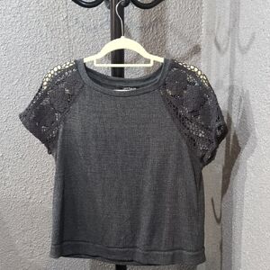 Cable & Gauge Charcoal Knit Top